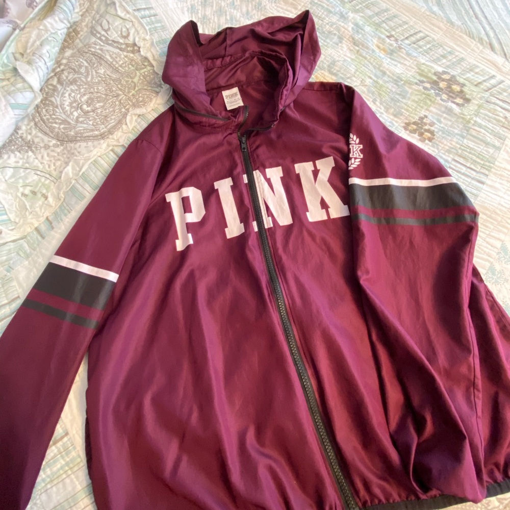 Pink wind breaker jacket
